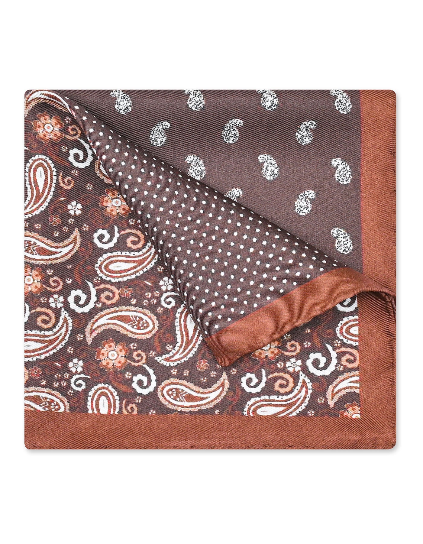 Brown Floral Pocket Square
