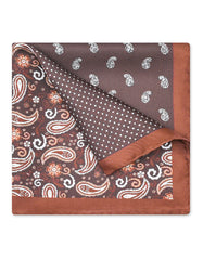 Brown Floral Pocket Square