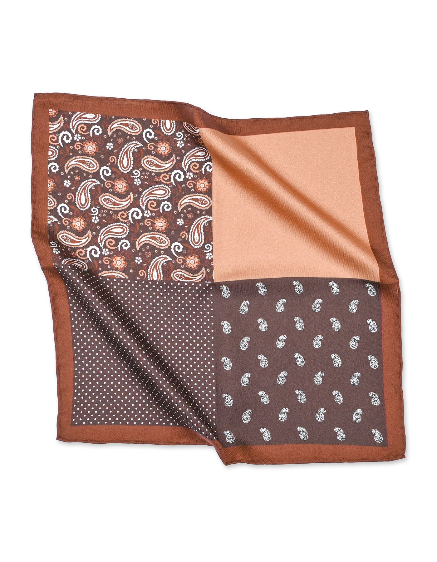 Brown Floral Pocket Square