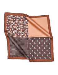 Brown Floral Pocket Square