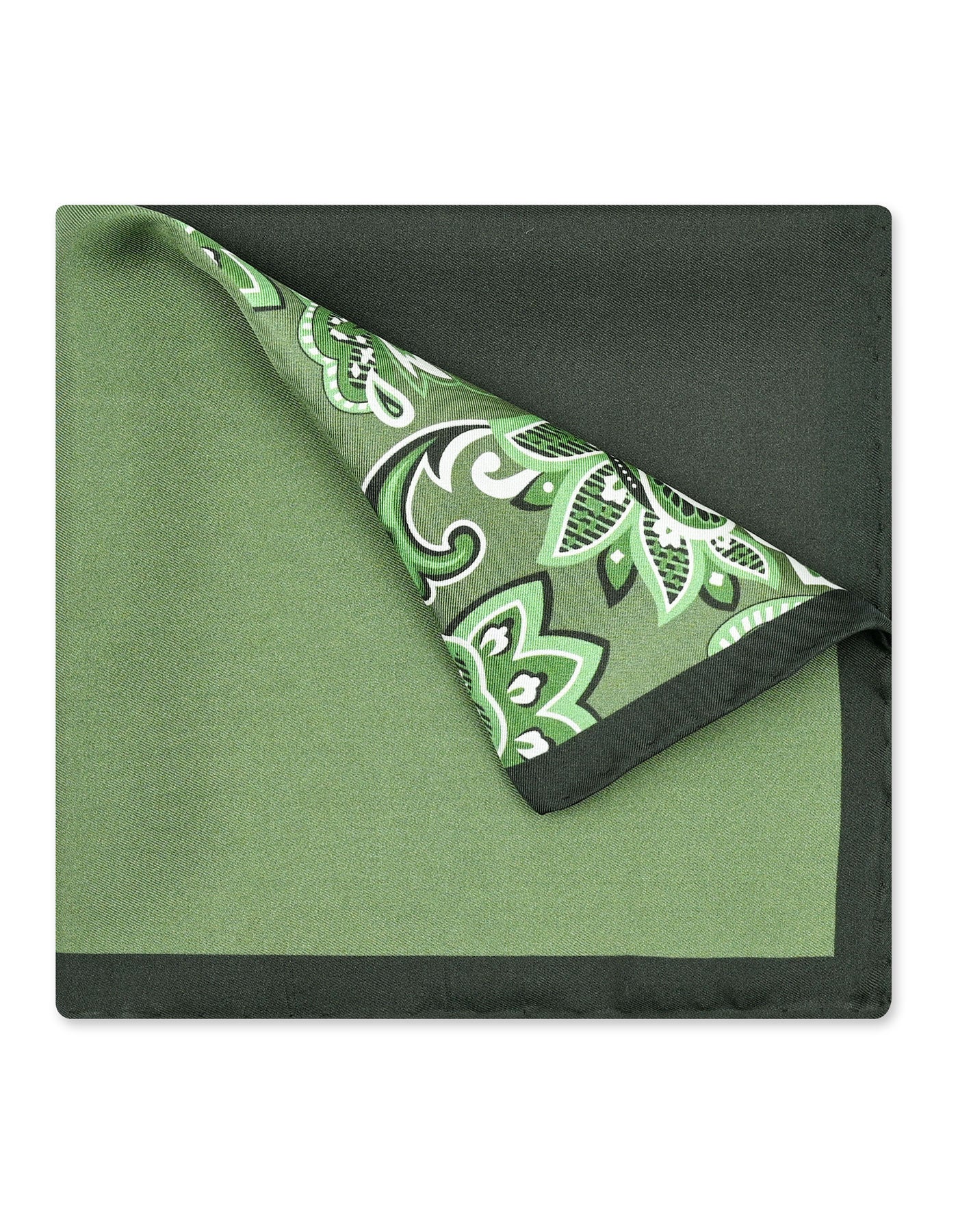 Green Floral Pocket Square