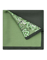 Green Floral Pocket Square