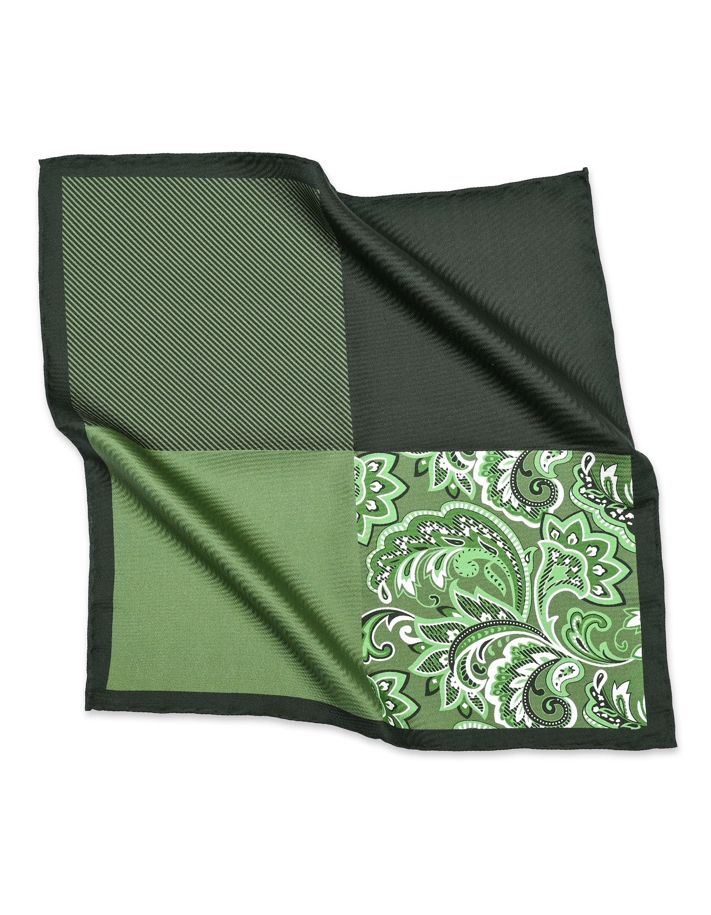 Green Floral Pocket Square