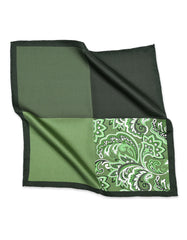 Green Floral Pocket Square