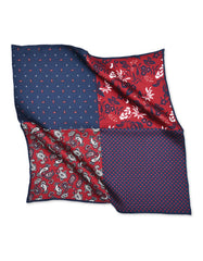 Blue Floral Pocket Square