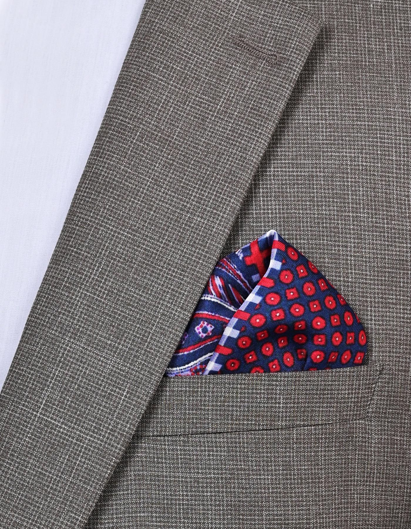 Red Floral Pocket Square