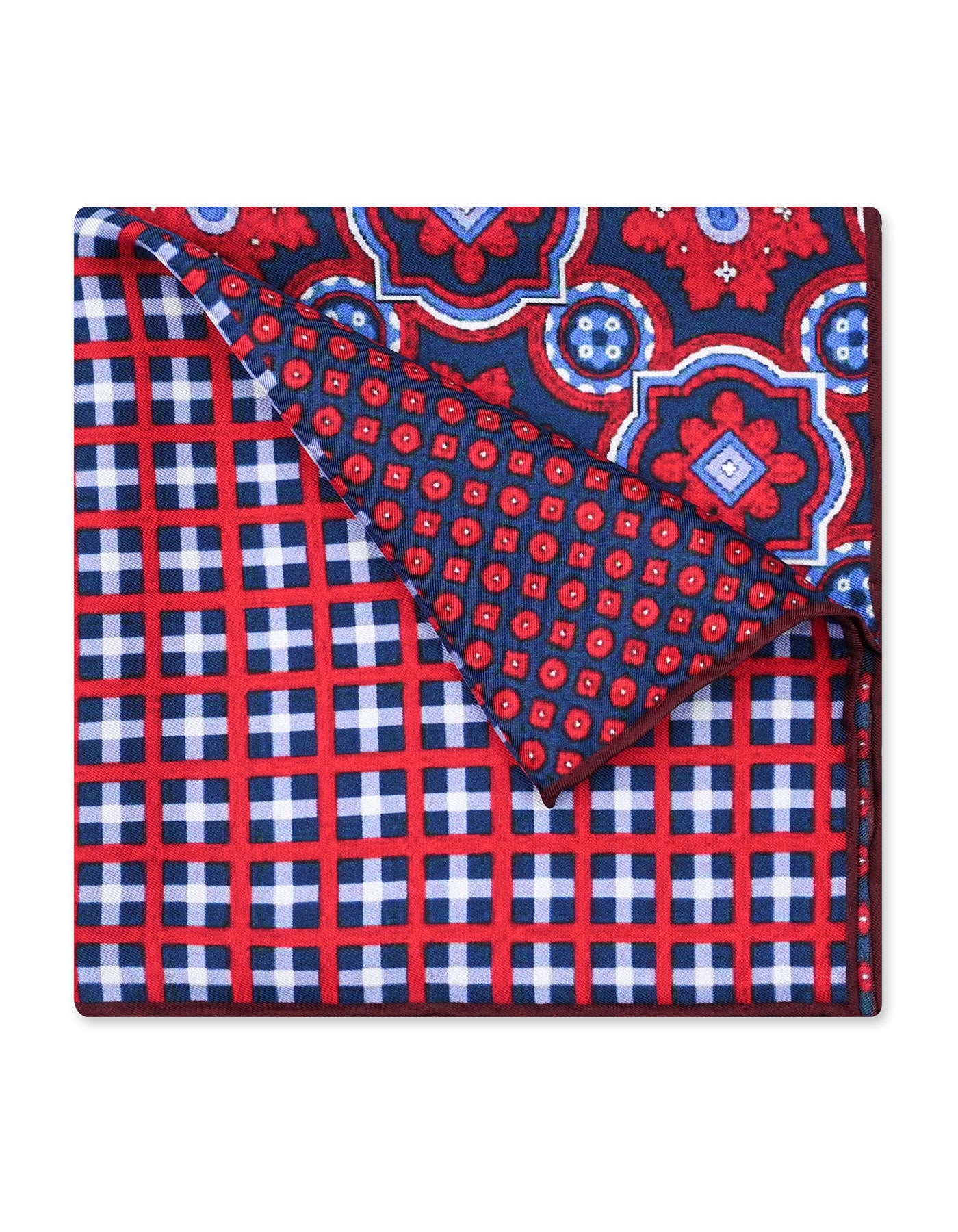 Red Floral Pocket Square