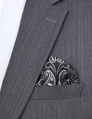 Black Geometric Pocket Square