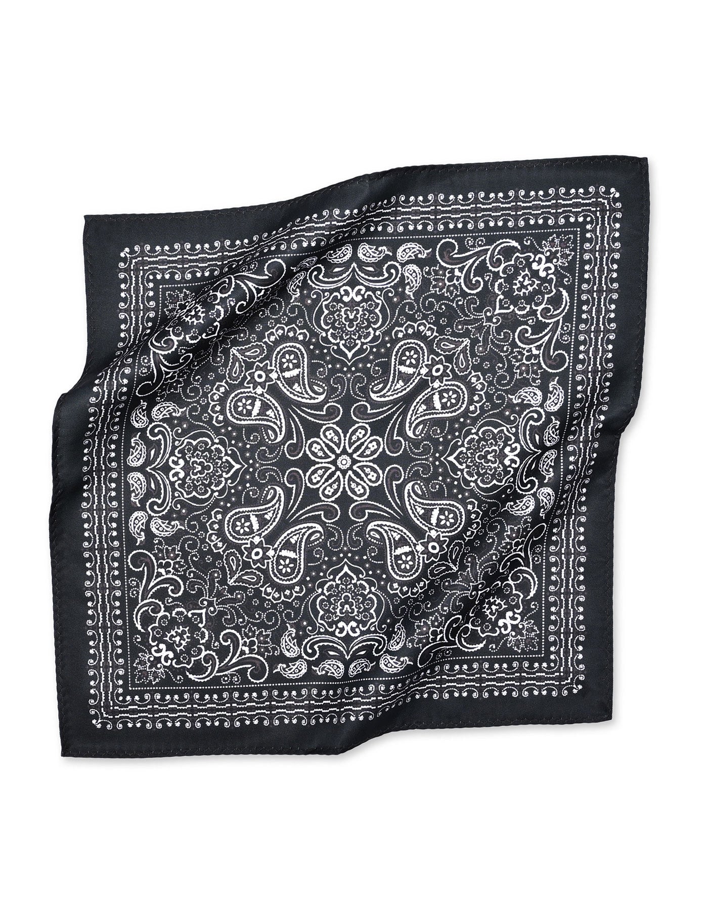 Black Geometric Pocket Square
