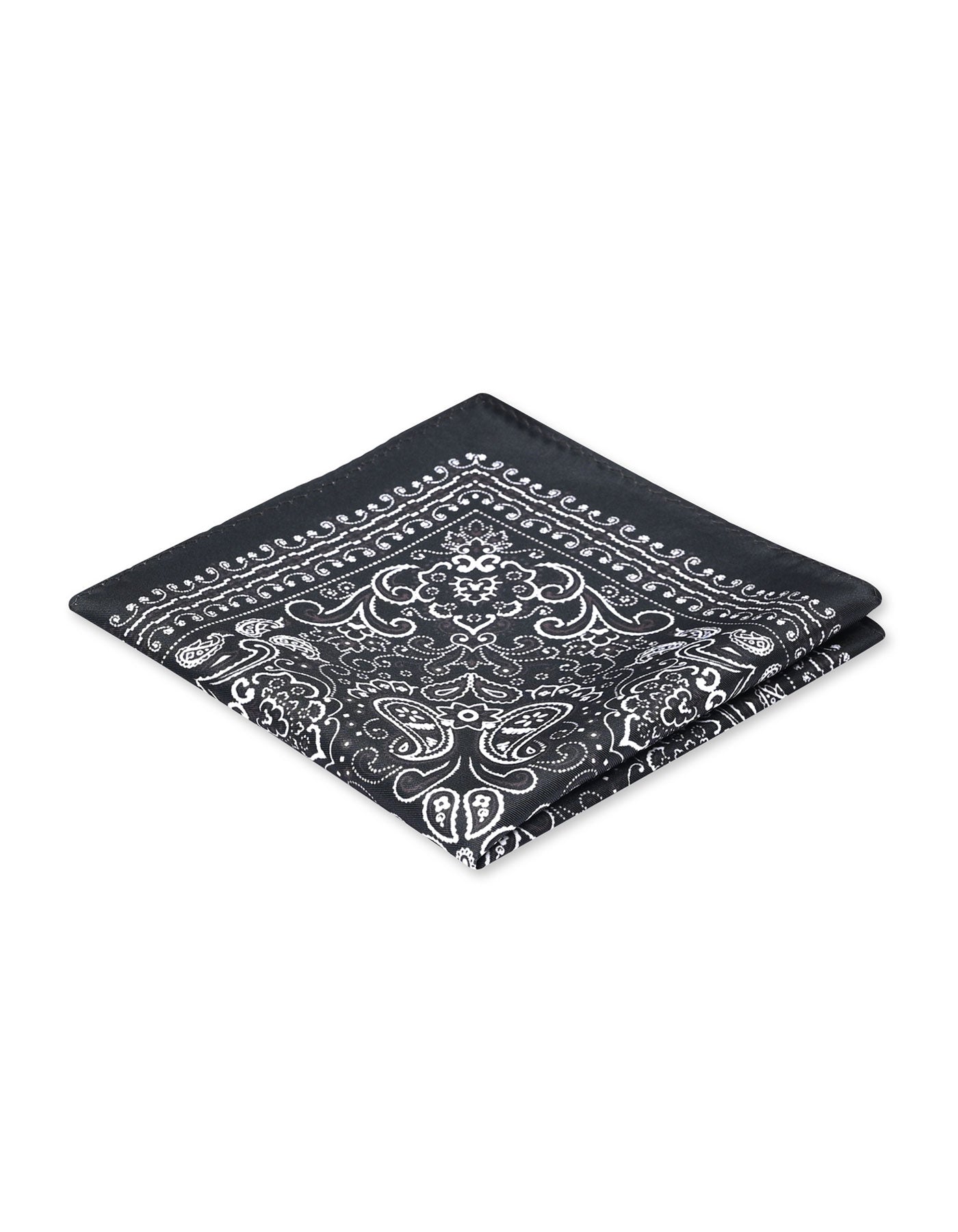 Black Geometric Pocket Square