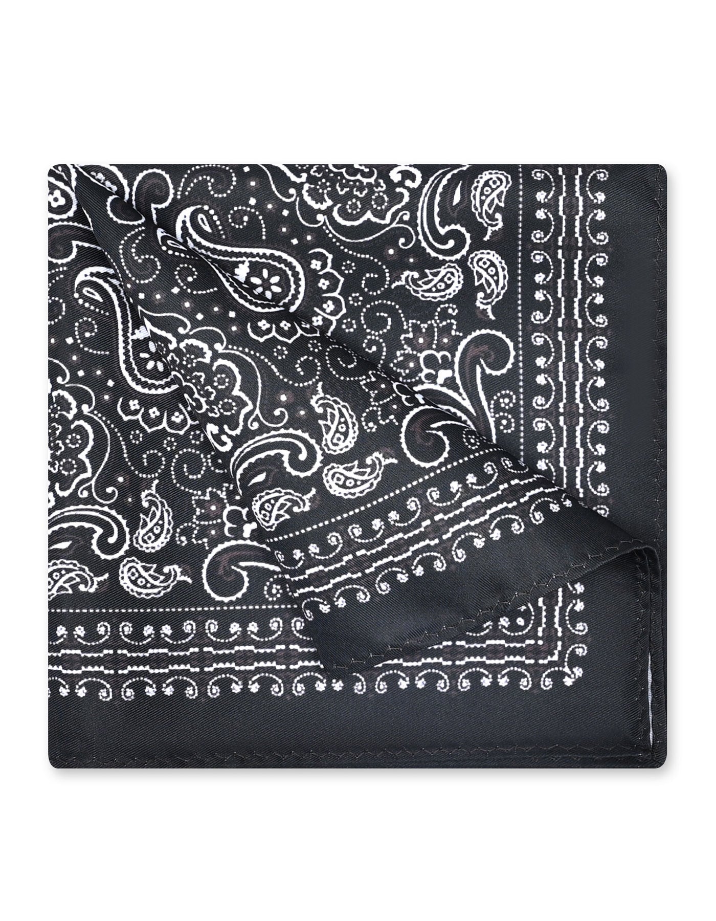 Black Geometric Pocket Square