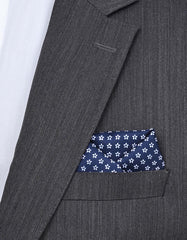 Navy Geometric Pocket Square