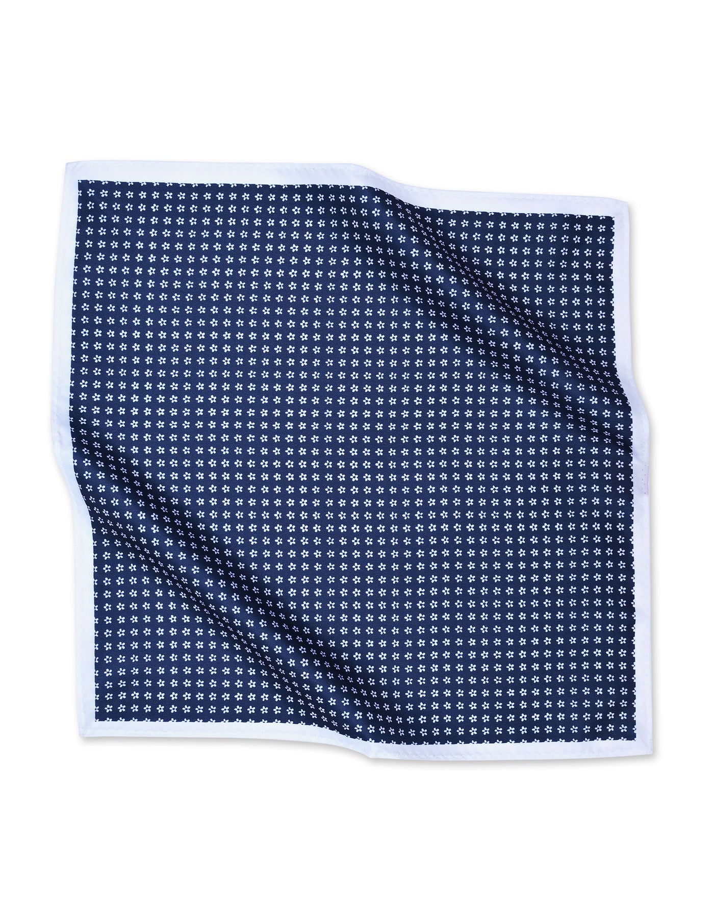 Navy Geometric Pocket Square