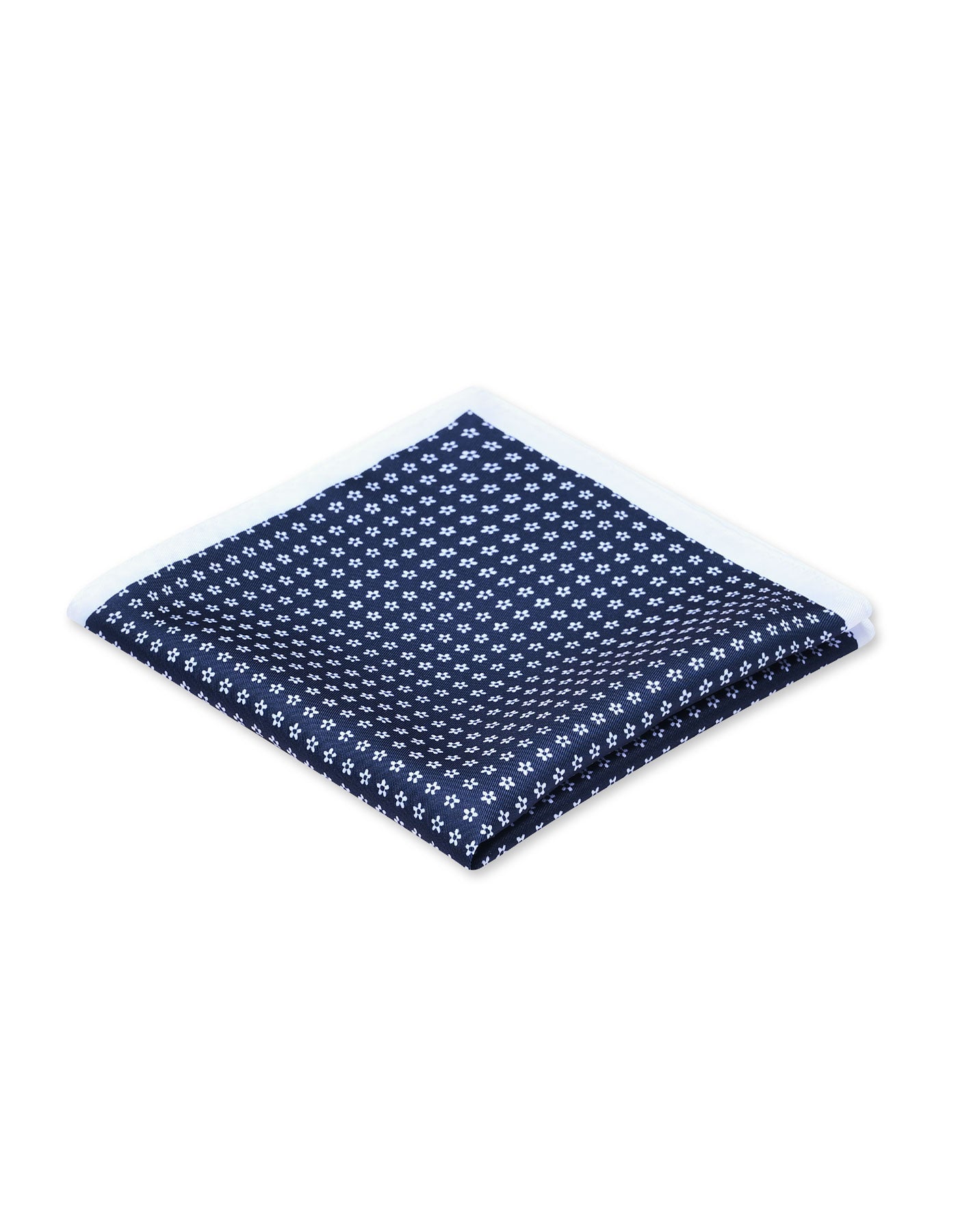 Navy Geometric Pocket Square