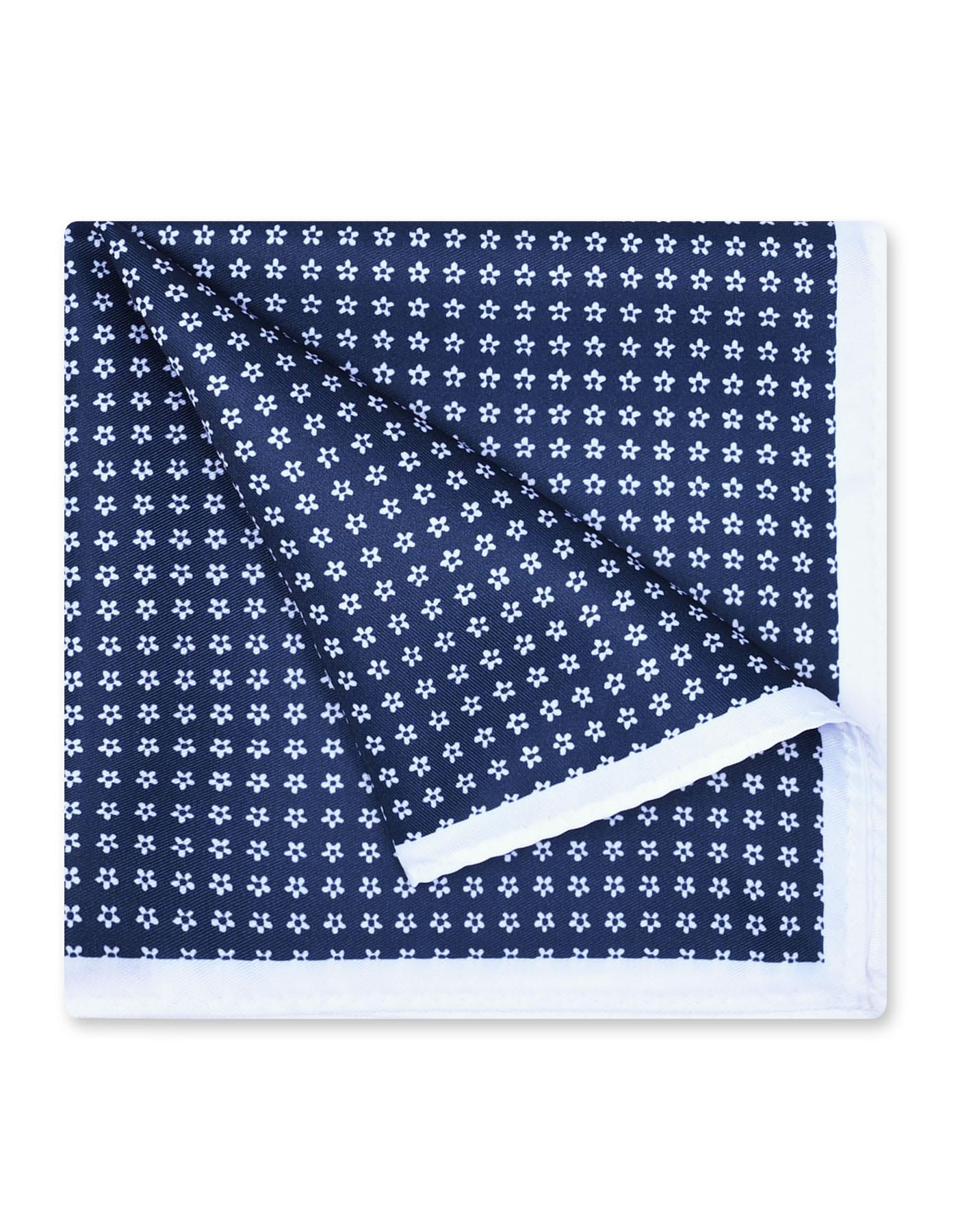 Navy Geometric Pocket Square