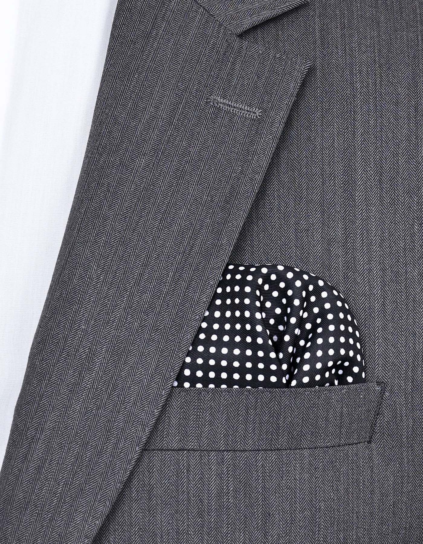 Black Dotted Pocket Square