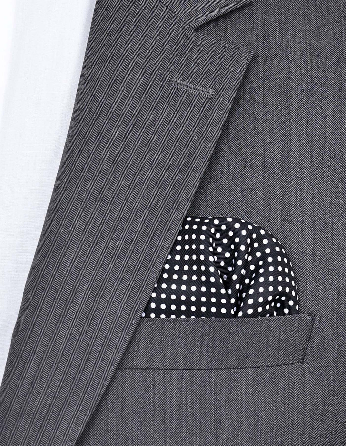 Black Dotted Pocket Square
