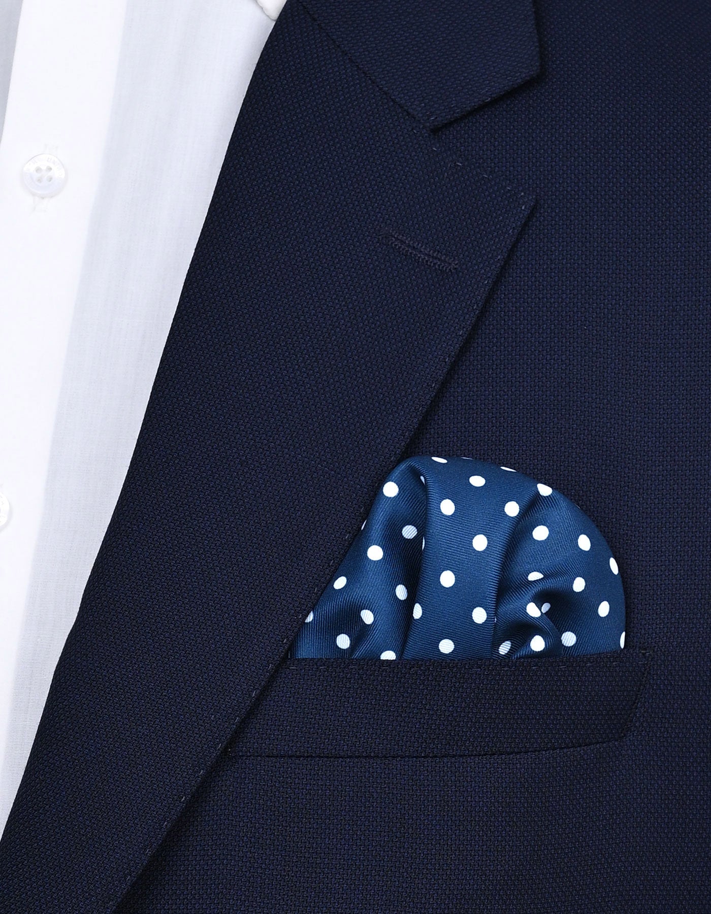 Navy Blue Dotted Pocket Square