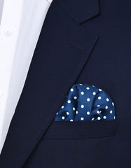 Navy Blue Dotted Pocket Square