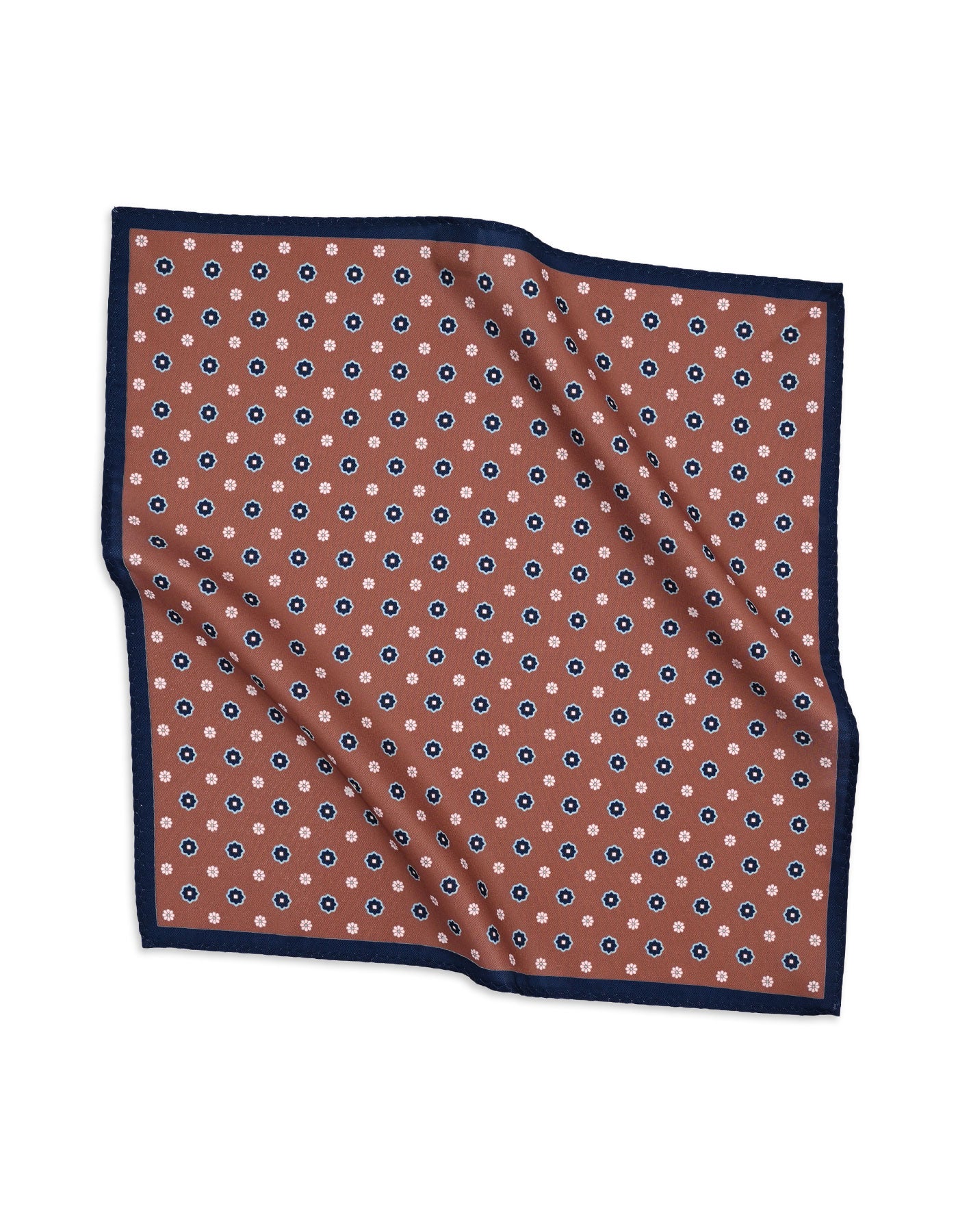 Brown Floral Pocket Square