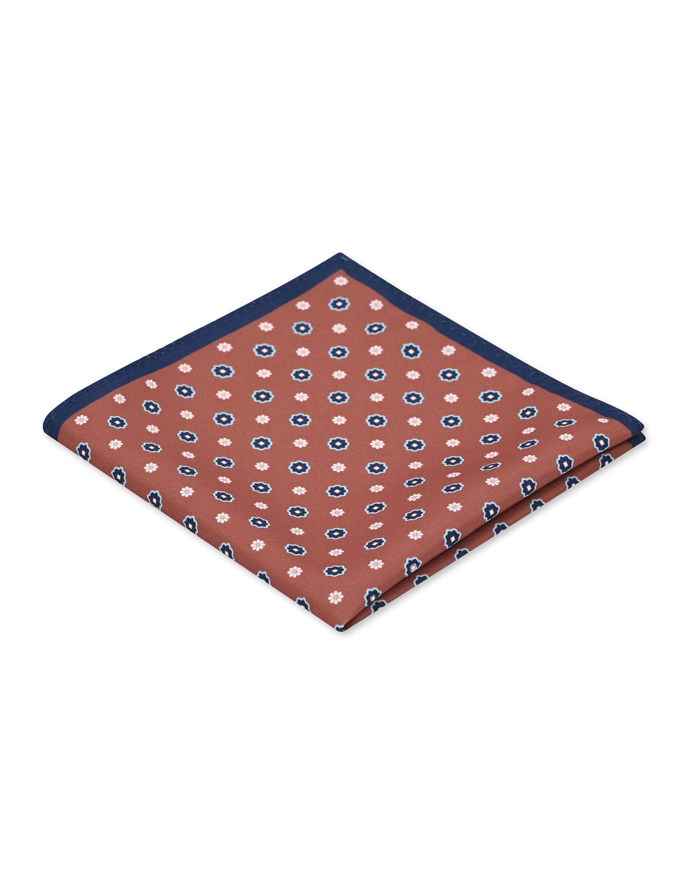Brown Floral Pocket Square