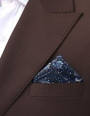 Navy Paisley Pocket Square