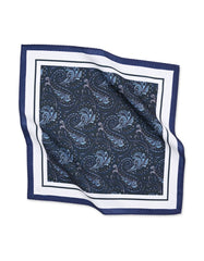 Navy Paisley Pocket Square