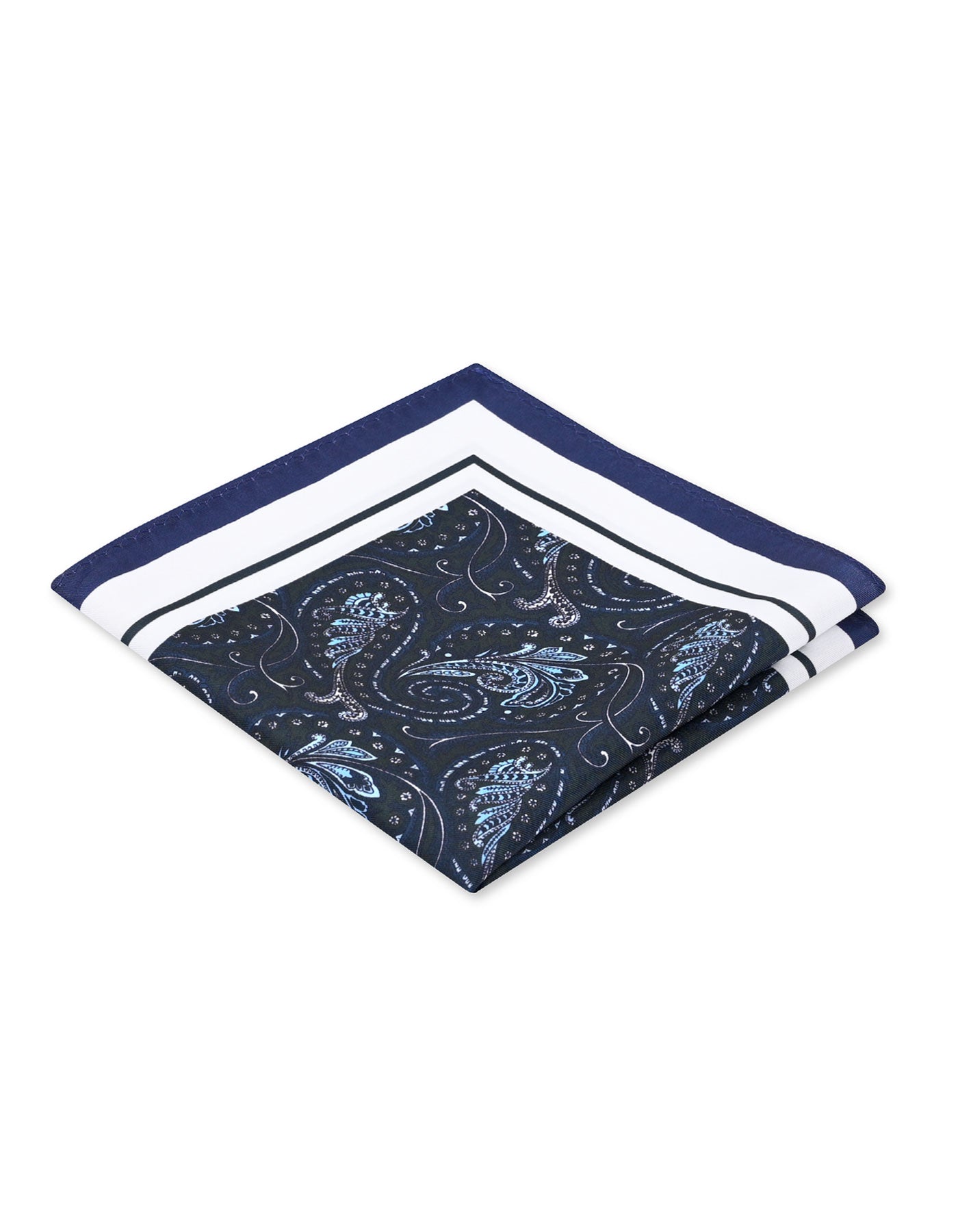 Navy Paisley Pocket Square