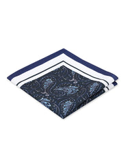 Navy Paisley Pocket Square