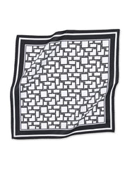 White Geometric Pocket Square
