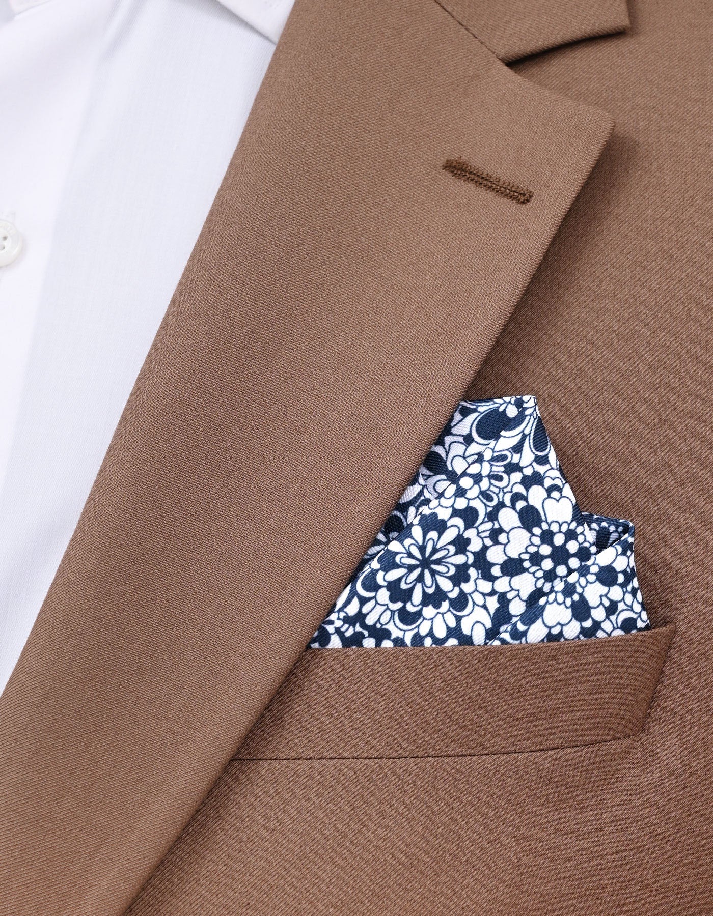Blue Floral Pocket Square