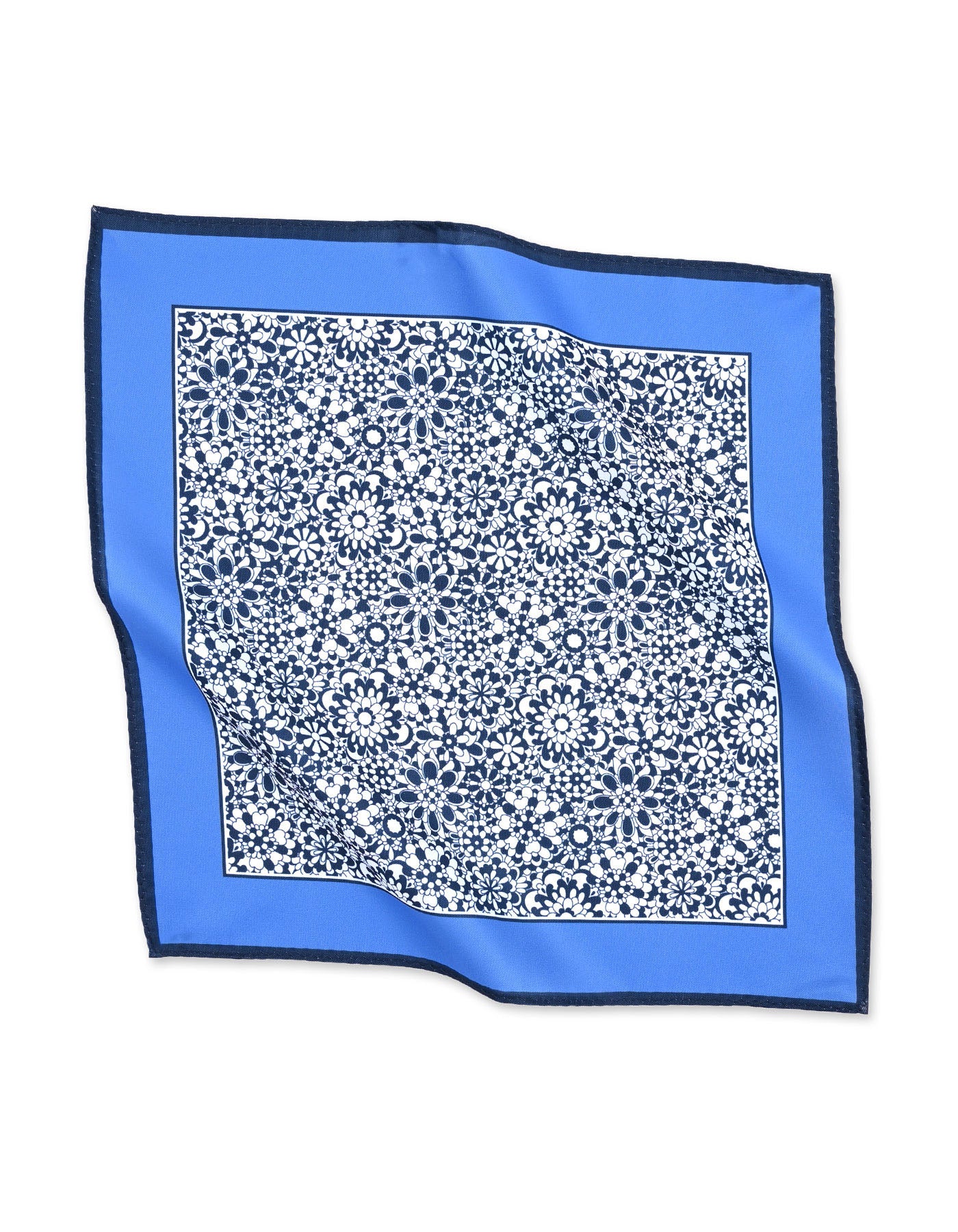 Blue Floral Pocket Square