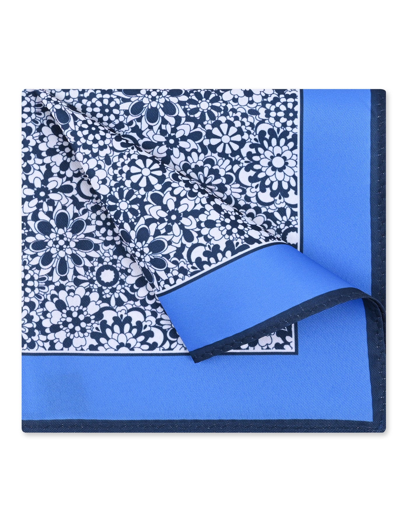 Blue Floral Pocket Square