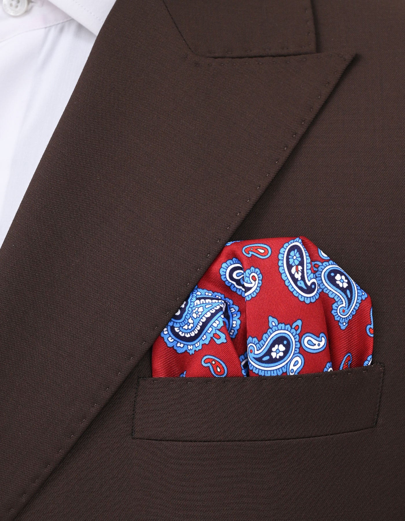 Red Paisley Pocket Square