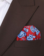 Red Paisley Pocket Square