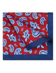 Red Paisley Pocket Square