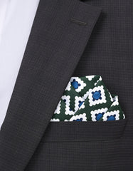 Green Geometric Pocket Square