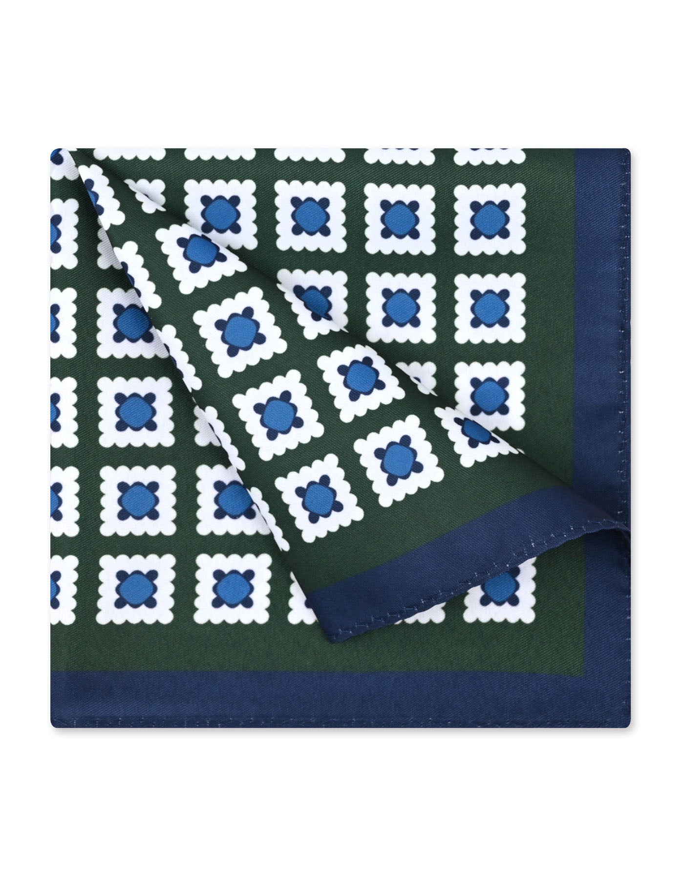 Green Geometric Pocket Square