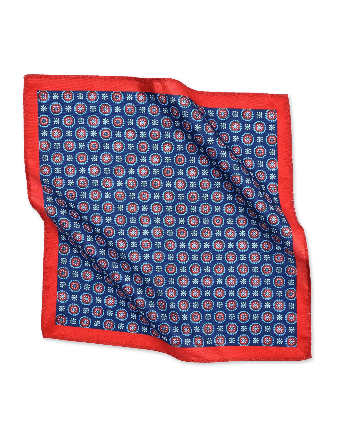 Blue Geometric Pocket Square
