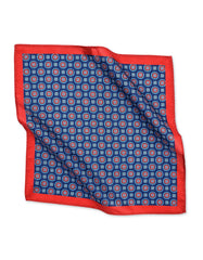 Blue Geometric Pocket Square