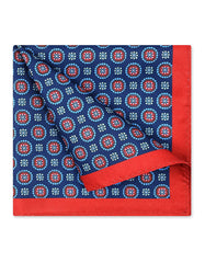 Blue Geometric Pocket Square