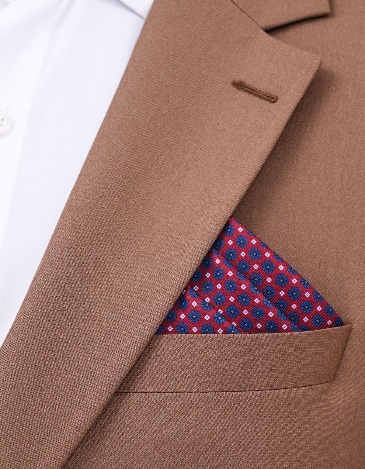 Maroon Geometric Pocket Square