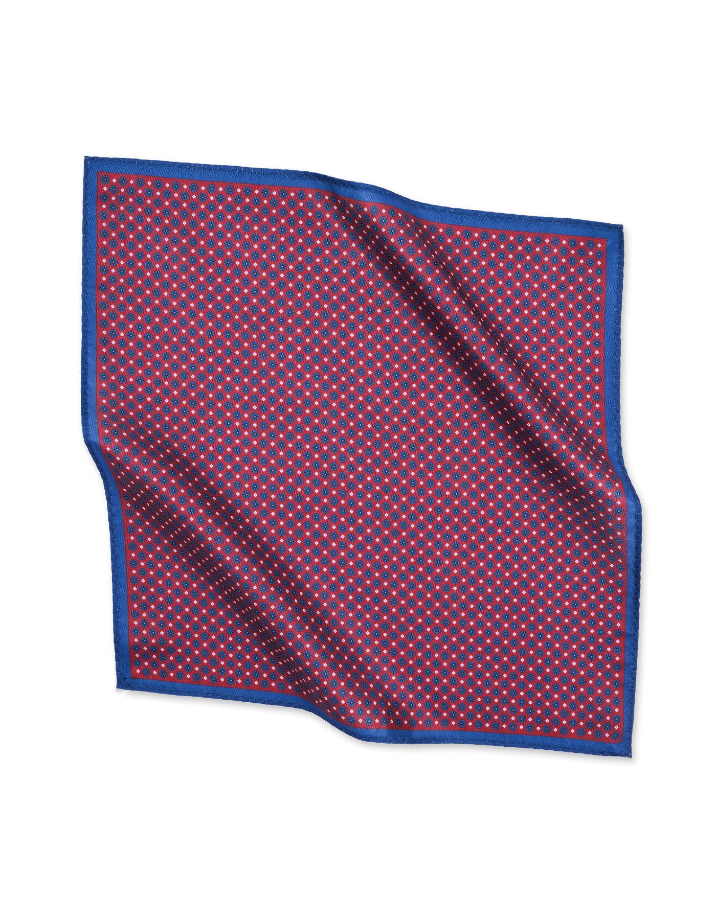 Maroon Geometric Pocket Square