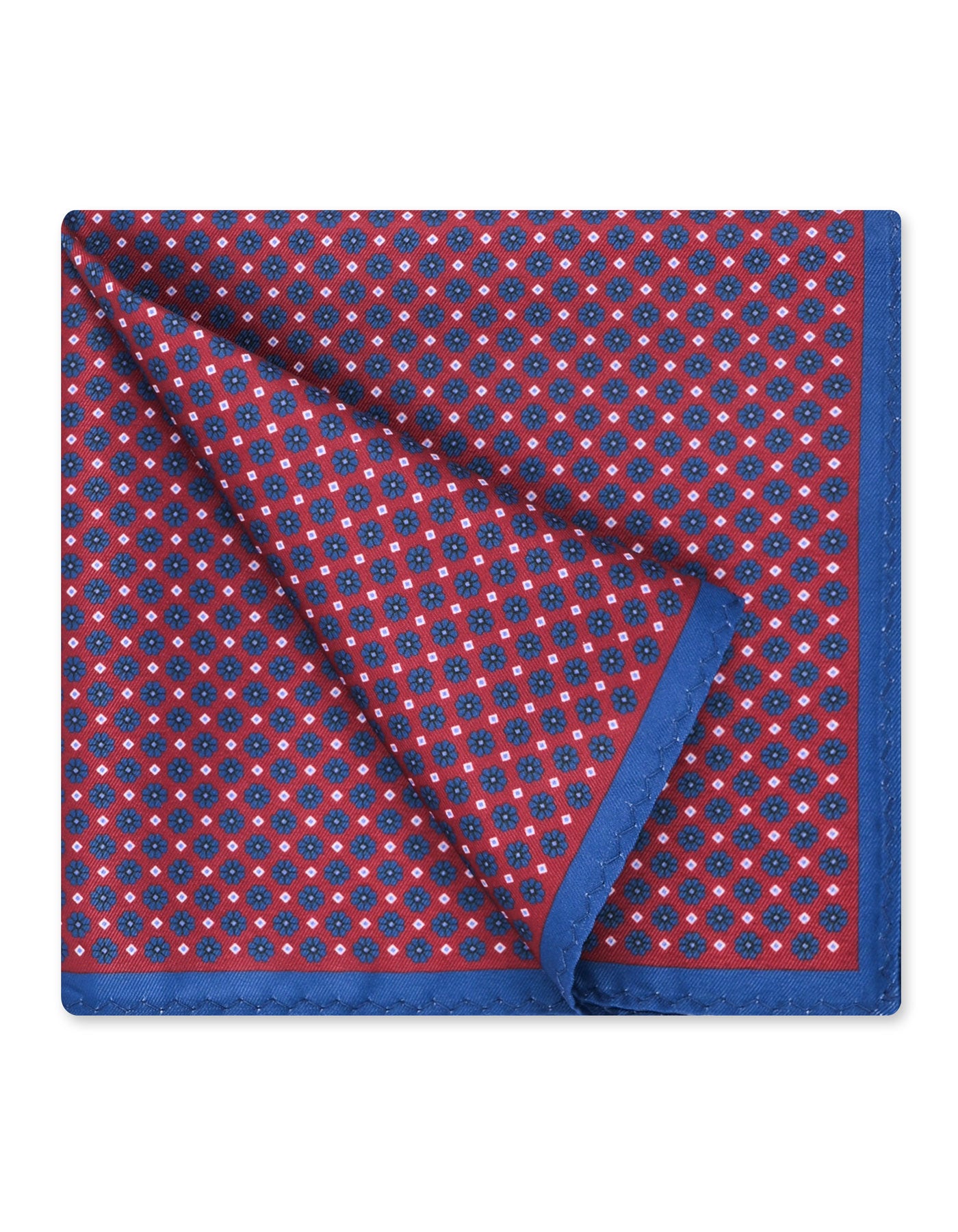Maroon Geometric Pocket Square