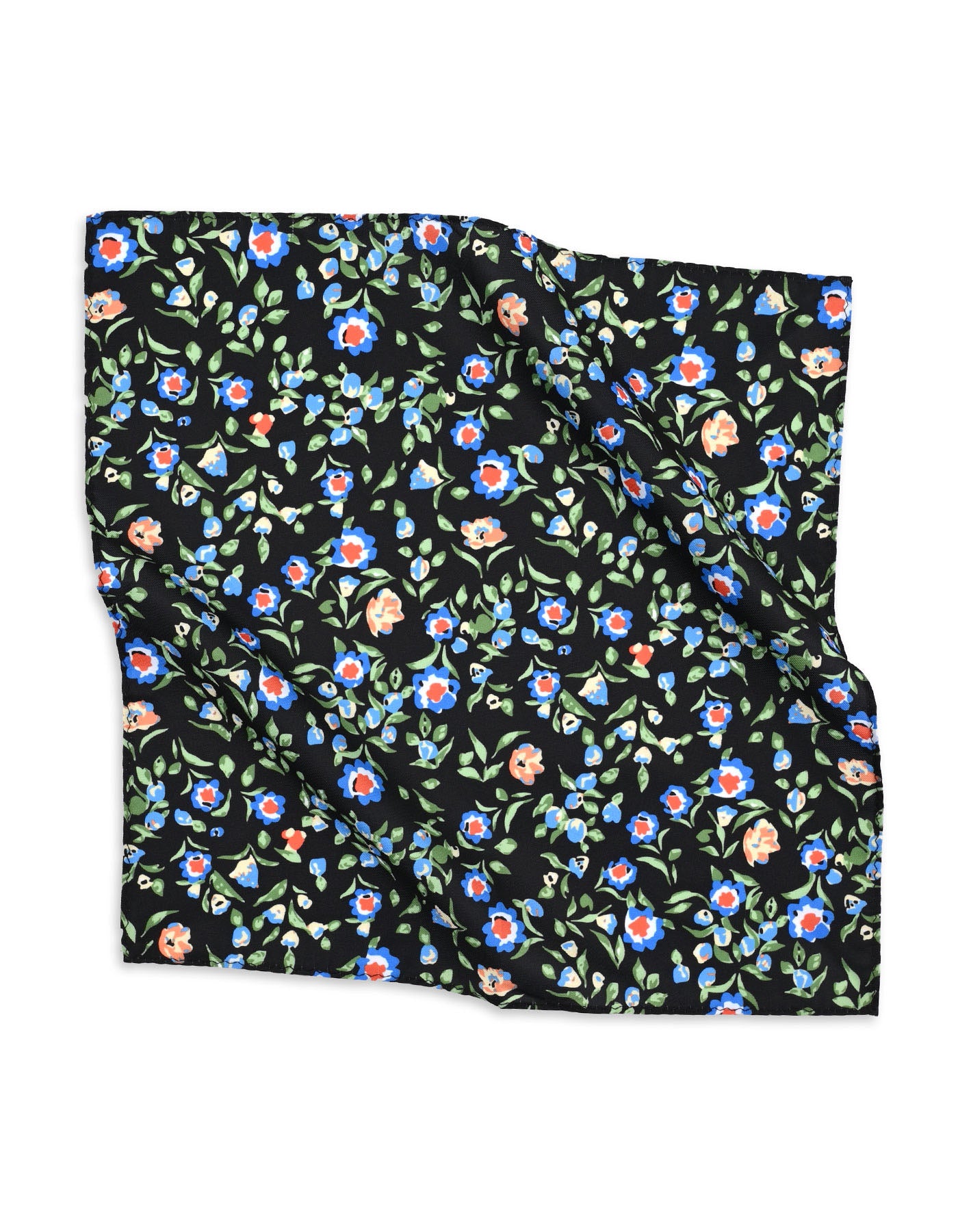 Black Floral Pocket Square