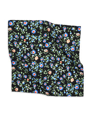 Black Floral Pocket Square