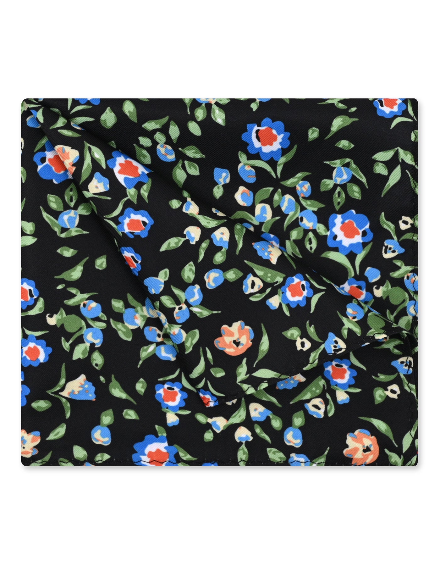 Black Floral Pocket Square