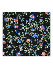 Black Floral Pocket Square