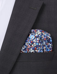 Blue Floral Pocket Square