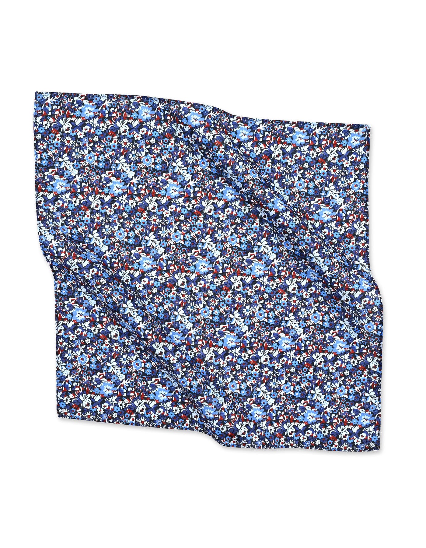 Blue Floral Pocket Square